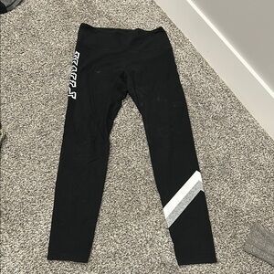 Victoria’s secret PINK Women’s Black Leggings with White and Gray Accents
